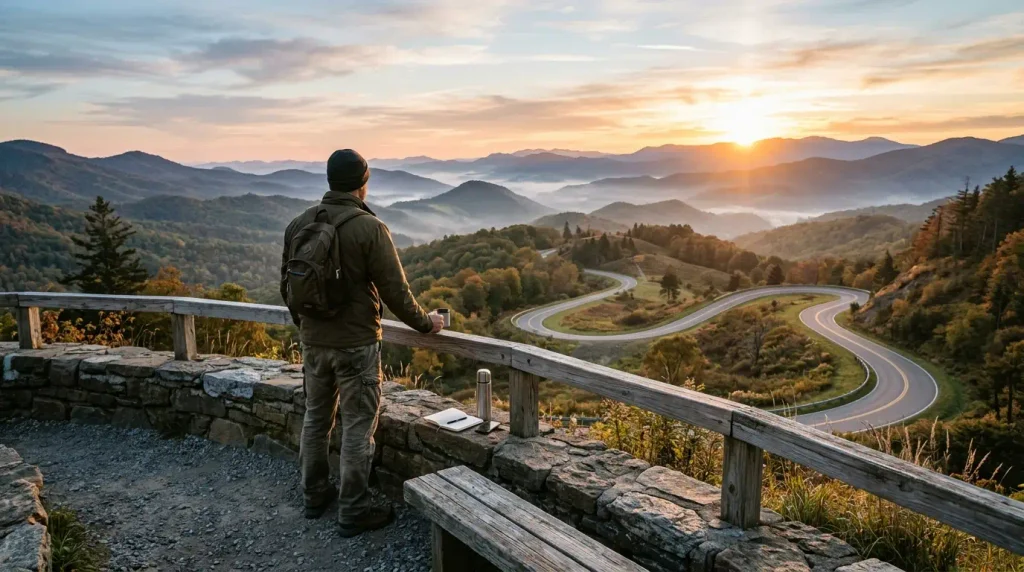 person reflecting on life lessons at sunrise