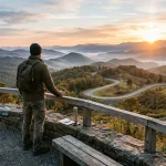 person reflecting on life lessons at sunrise