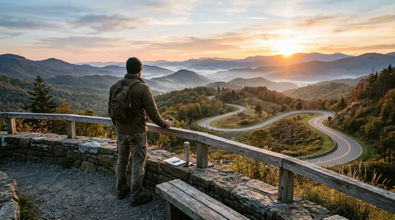 person reflecting on life lessons at sunrise