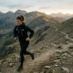 : runner continuing along a difficult trail representing persistence