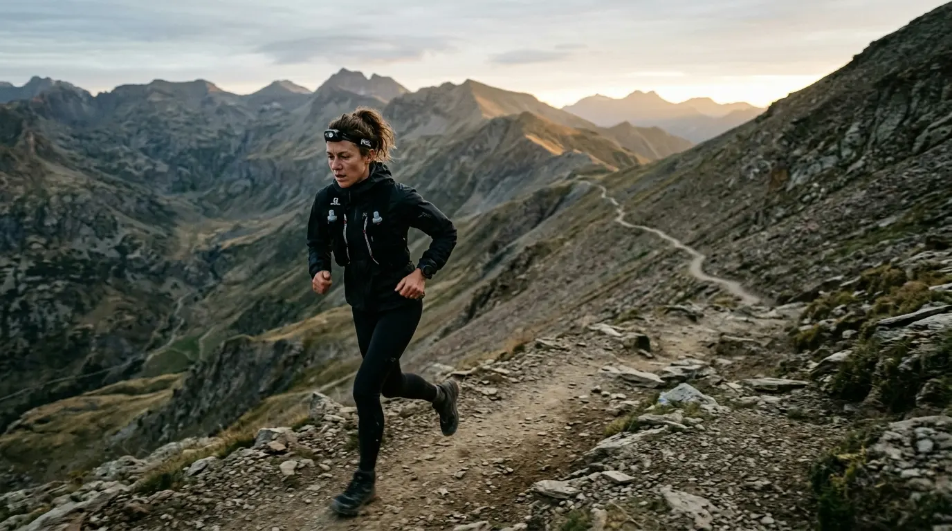 : runner continuing along a difficult trail representing persistence